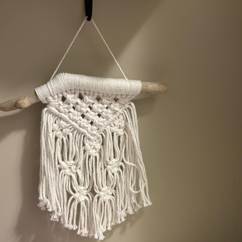 Handmade White Macramé Wall Hanging